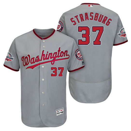 Washington Nationals #37 Stephen Strasburg Road Player Flex Base Jersey 2018 All-Star Game Washington Nationals #37 Stephen Strasburg Road Player Flex Base Jersey 2018 All-Star Game