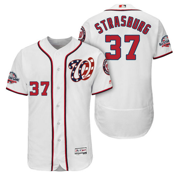 Washington Nationals #37 Stephen Strasburg Home Alternate Player Flex Base Jersey 2018 All-Star Game Washington Nationals #37 Stephen Strasburg Home Alternate Player Flex Base Jersey 2018 All-Star Game