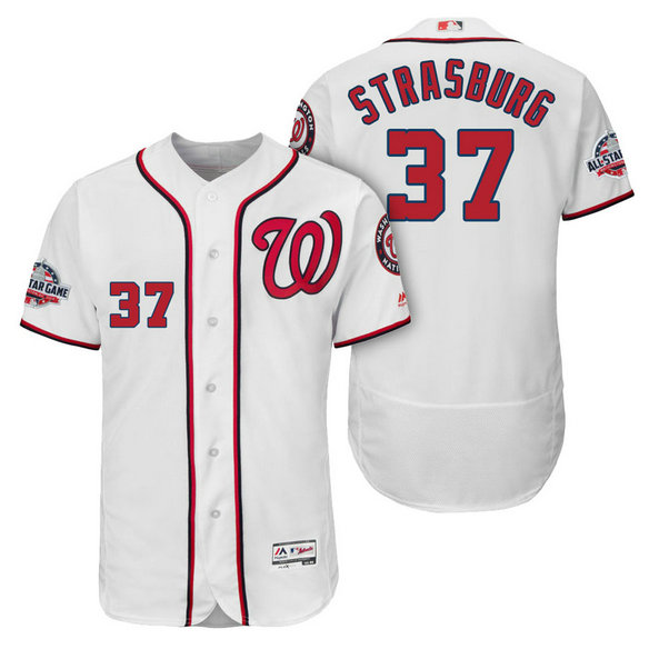 Washington Nationals #37 Stephen Strasburg Home Player Flex Base Jersey 2018 All-Star Game Washington Nationals #37 Stephen Strasburg Home Player Flex Base Jersey 2018 All-Star Game