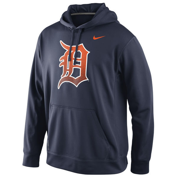 Detroit Tigers Primary Logo Fleece Navy/Orange Pullover Hoodie