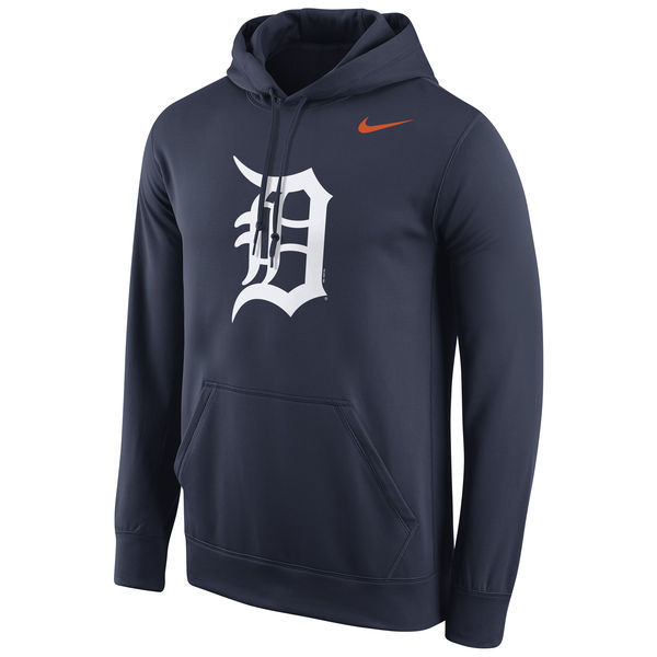 Detroit Tigers Primary Logo Fleece Navy Pullover Hoodie