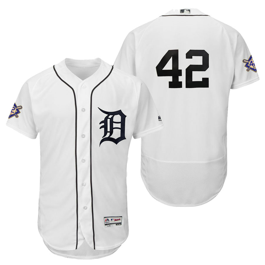 Detroit Tigers White Authentic Flex Base Jersey 2018 Jackie Robinson Day Detroit Tigers White Authentic Flex Base Jersey 2018 Jackie Robinson Day