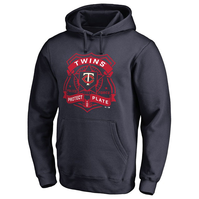 Twins Police Badge Navy Pullover Hoodie Twins Police Badge Navy Pullover Hoodie