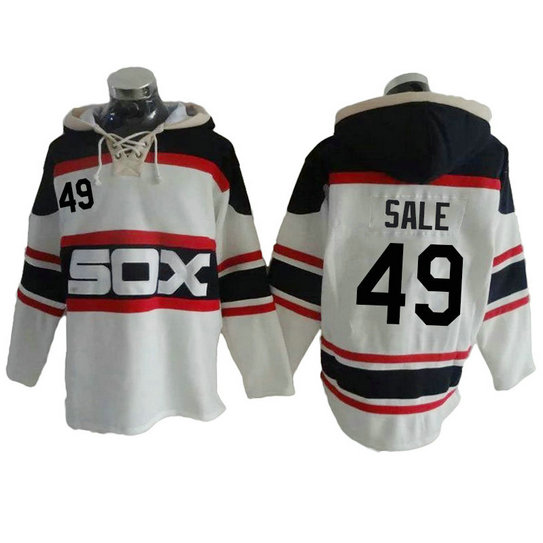 Chicago White Sox Chris Sale #49 Throwback Player Pullover Hoodie