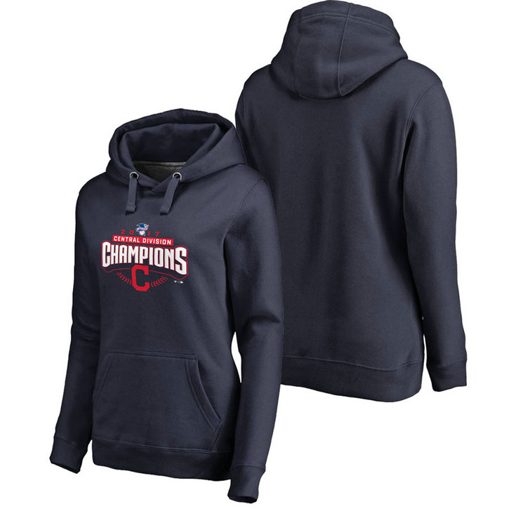 WOMEN - Cleveland Indians 2017 AL Central Division Champions Assist Pullover Navy Hoodie WOMEN - Cleveland Indians 2017 AL Central Division Champions Assist Pullover Navy Hoodie
