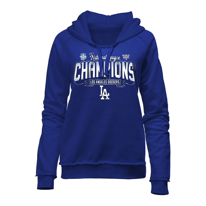 WOMEN - Los Angeles Dodgers 2017 National League Champions Pullover Royal Hoodie