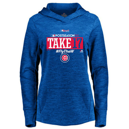 WOMEN - Chicago Cubs 2017 Postseason Authentic Collection Streak Fleece Pullover Royal Hoodie WOMEN - Chicago Cubs 2017 Postseason Authentic Collection Streak Fleece Pullover Royal Hoodie