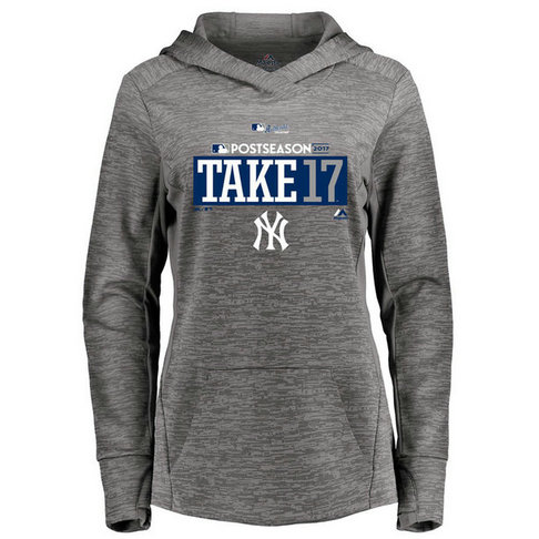 WOMEN - New York Yankees 2017 Postseason Authentic Collection Streak Fleece Pullover Gray Hoodie WOMEN - New York Yankees 2017 Postseason Authentic Collection Streak Fleece Pullover Gray Hoodie