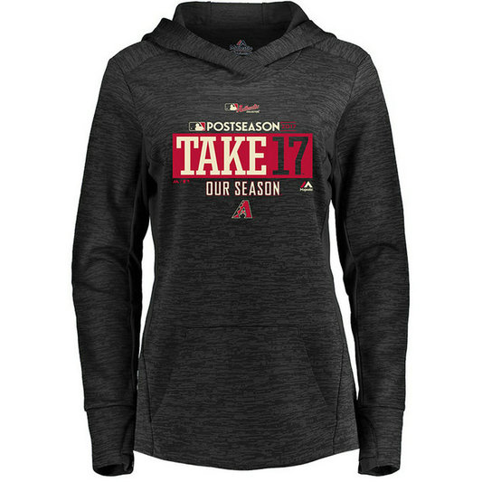 WOMEN - Arizona Diamondbacks 2017 Postseason Participant Streak Fleece Black Hoodie WOMEN - Arizona Diamondbacks 2017 Postseason Participant Streak Fleece Black Hoodie