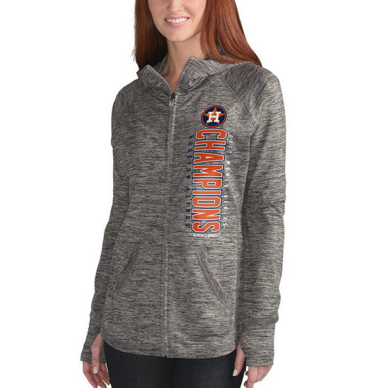 WOMEN - Houston Astros 2017 World Series Champions Defender Full-Zip Gray Hoodie