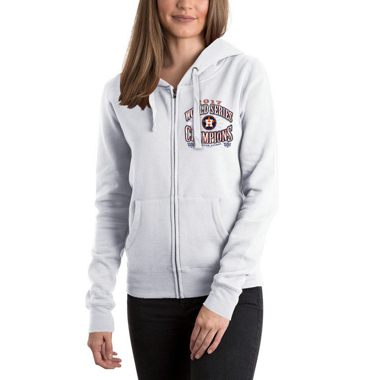 WOMEN - Houston Astros 2017 World Series Champions Full-Zip White Hoodie