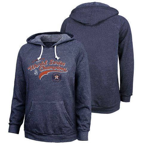 WOMEN - Houston Astros 2017 World Series Champions Hard Fought Victory Tri-Blend Navy Hoodie