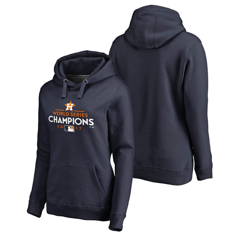 WOMEN - Houston Astros 2017 World Series Champions Official Logo Plus Size Pullover Navy Hoodie WOMEN - Houston Astros 2017 World Series Champions Official Logo Plus Size Pullover Navy Hoodie