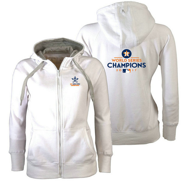 WOMEN - Houston Astros 2017 World Series Champions Victory 2-Hit Full-Zip White Hoodie WOMEN - Houston Astros 2017 World Series Champions Victory 2-Hit Full-Zip White Hoodie