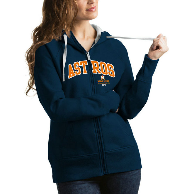 WOMEN - Houston Astros 2017 World Series Champions Victory Split Front Full-Zip Navy Hoodie WOMEN - Houston Astros 2017 World Series Champions Victory Split Front Full-Zip Navy Hoodie