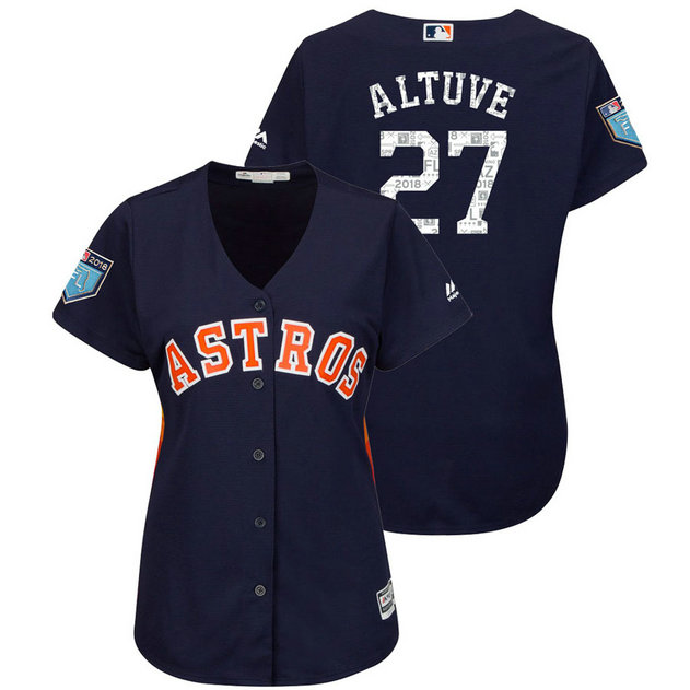 WOMEN - Houston Astros #27 Jose Altuve Navy 2018 Spring Training Cool Base Player Jersey WOMEN - Houston Astros #27 Jose Altuve Navy 2018 Spring Training Cool Base Player Jersey