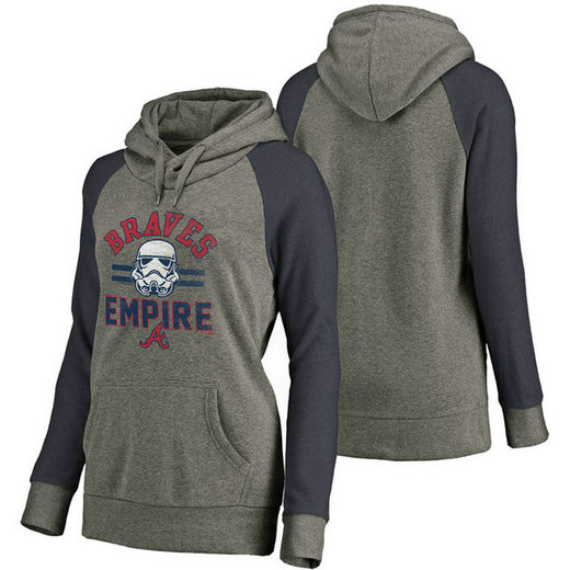 WOMEN - Atlanta Braves Heather Gray Star Wars Empire hoodie WOMEN - Atlanta Braves Heather Gray Star Wars Empire hoodie