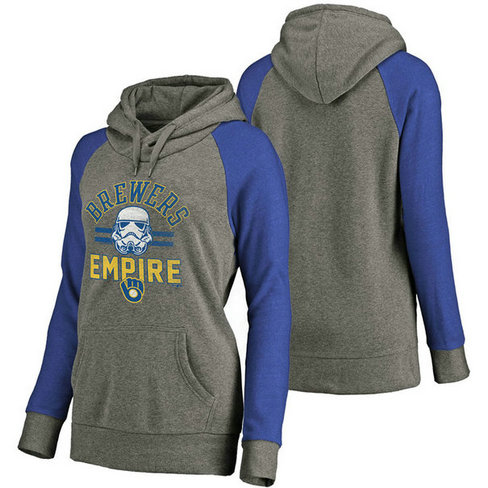 WOMEN - Milwaukee Brewers Heather Gray Star Wars Empire hoodie WOMEN - Milwaukee Brewers Heather Gray Star Wars Empire hoodie