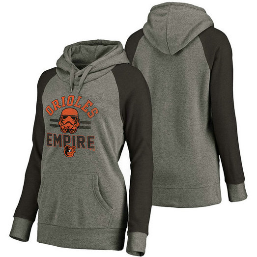 WOMEN - Baltimore Orioles Heather Gray Star Wars Empire hoodie WOMEN - Baltimore Orioles Heather Gray Star Wars Empire hoodie