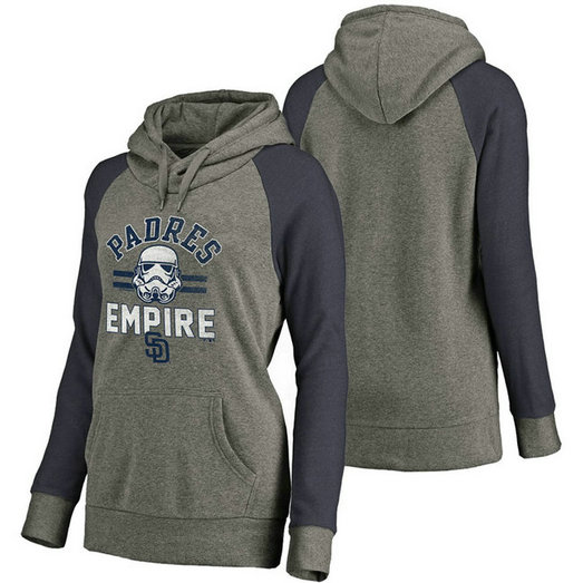 WOMEN - San Diego Padres Heather Gray Star Wars Empire hoodie WOMEN - San Diego Padres Heather Gray Star Wars Empire hoodie