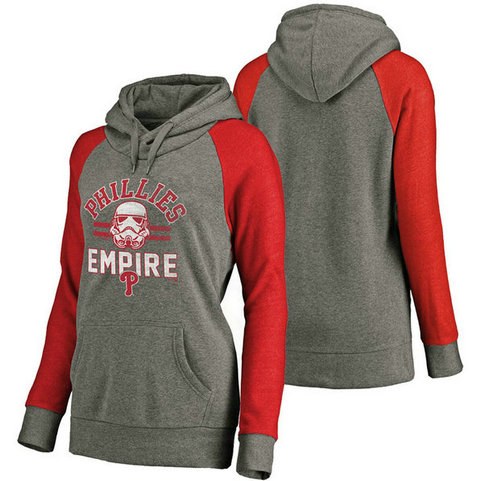 WOMEN - Philadelphia Phillies Heather Gray Star Wars Empire hoodie