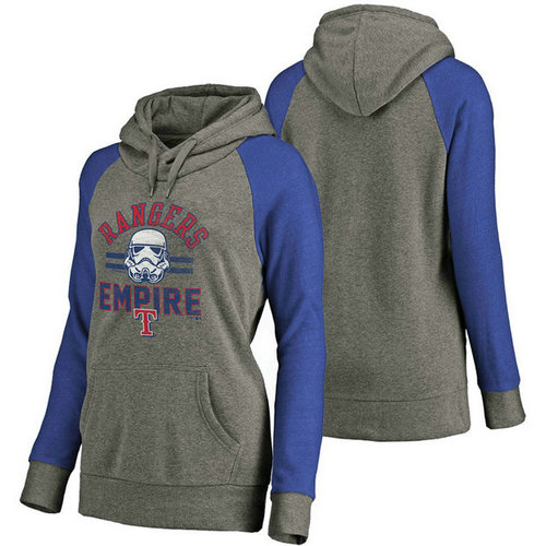 WOMEN - Texas Rangers Heather Gray Star Wars Empire hoodie WOMEN - Texas Rangers Heather Gray Star Wars Empire hoodie