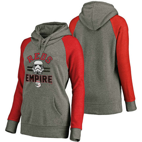WOMEN - Cincinnati Reds Heather Gray Star Wars Empire hoodie