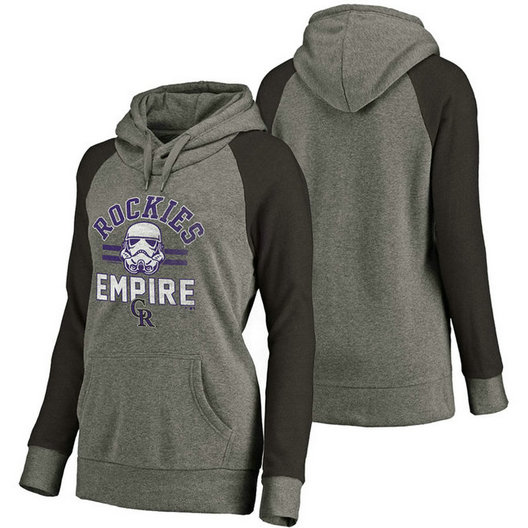 WOMEN - Colorado Rockies Heather Gray Star Wars Empire hoodie