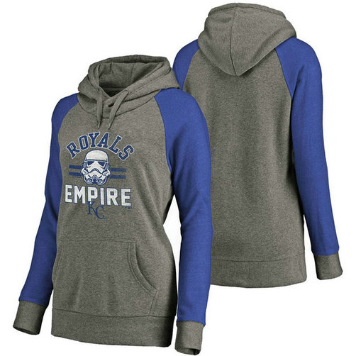 WOMEN - Kansas City Royals Heather Gray Star Wars Empire hoodie WOMEN - Kansas City Royals Heather Gray Star Wars Empire hoodie