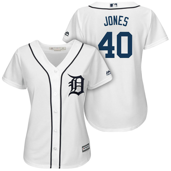 Women Tigers #40 JaCoby Jones 2018 Home Cool Base Jersey