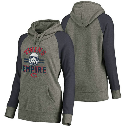 WOMEN - Minnesota Twins Heather Gray Star Wars Empire hoodie WOMEN - Minnesota Twins Heather Gray Star Wars Empire hoodie