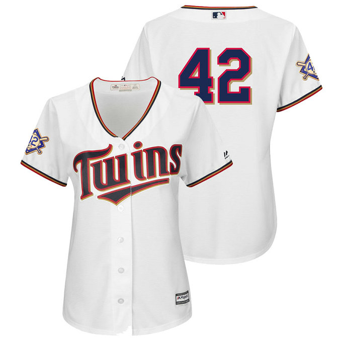 WOMEN - Minnesota Twins White Cool Base Jersey 2018 Jackie Robinson Day WOMEN - Minnesota Twins White Cool Base Jersey 2018 Jackie Robinson Day