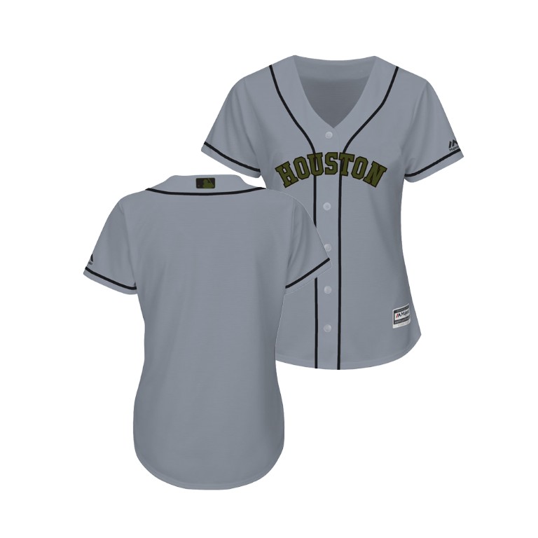 WOMEN - Houston Astros Gray Cool Base Jersey 2018 Memorial Day WOMEN - Houston Astros Gray Cool Base Jersey 2018 Memorial Day