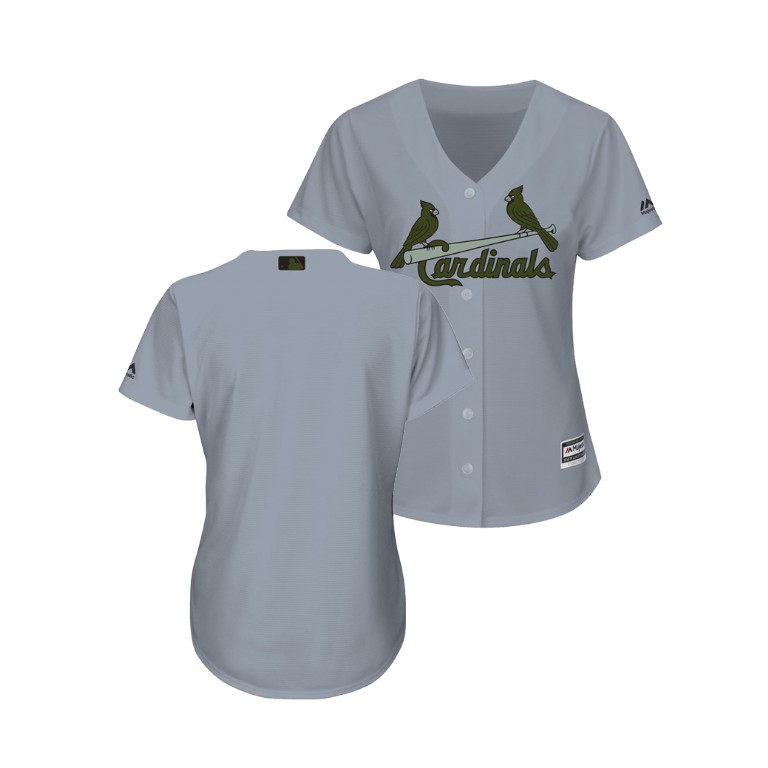 WOMEN - St. Louis Cardinals Gray Cool Base Jersey 2018 Memorial Day WOMEN - St. Louis Cardinals Gray Cool Base Jersey 2018 Memorial Day