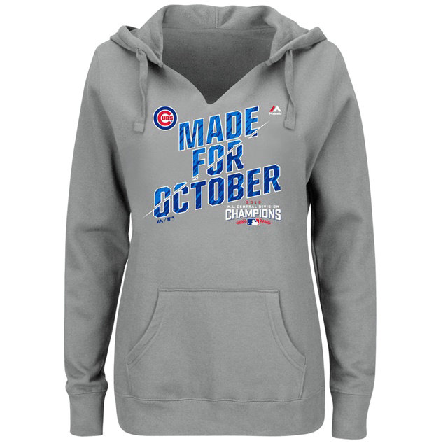 WOMEN - s Cubs 2016 NL Central Champions Gray Made for October Hoodie WOMEN - s Cubs 2016 NL Central Champions Gray Made for October Hoodie