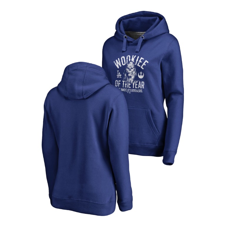 WOMEN - Los Angeles Dodgers Royal Star Wars Wookiee Of The Year Hoodie