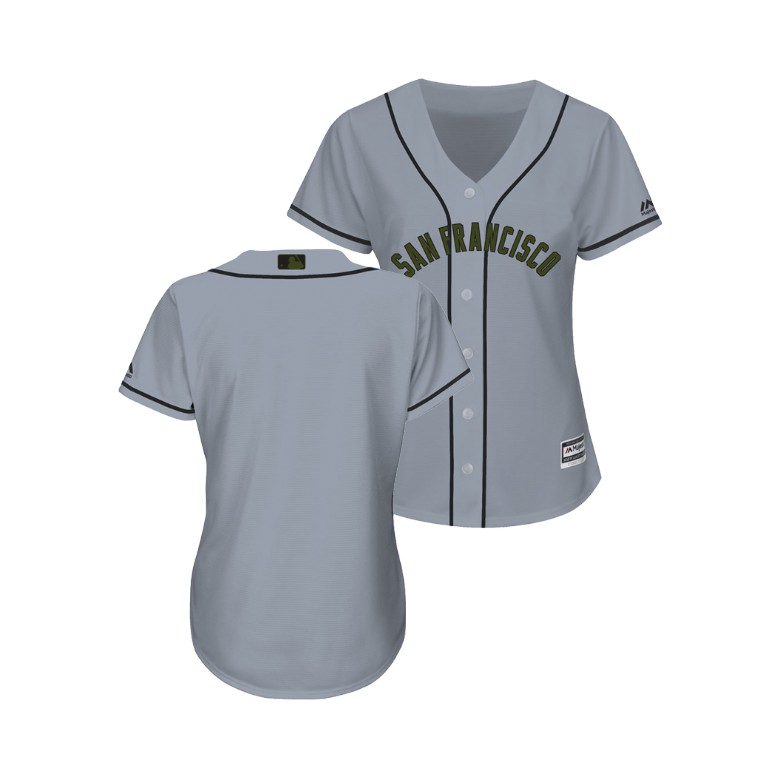 WOMEN - San Francisco Giants Gray Cool Base Jersey 2018 Memorial Day WOMEN - San Francisco Giants Gray Cool Base Jersey 2018 Memorial Day