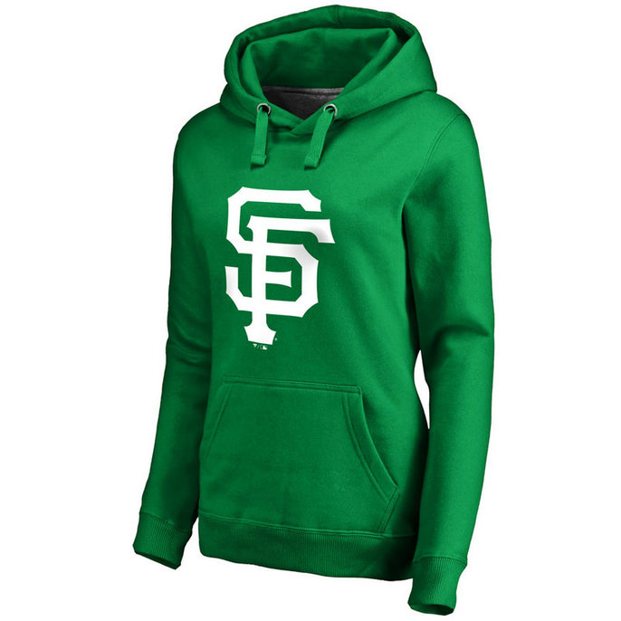 WOMEN - San Francisco Giants Kelly Green St. Patrick's Day White Logo Pullover Hoodie WOMEN - San Francisco Giants Kelly Green St. Patrick's Day White Logo Pullover Hoodie