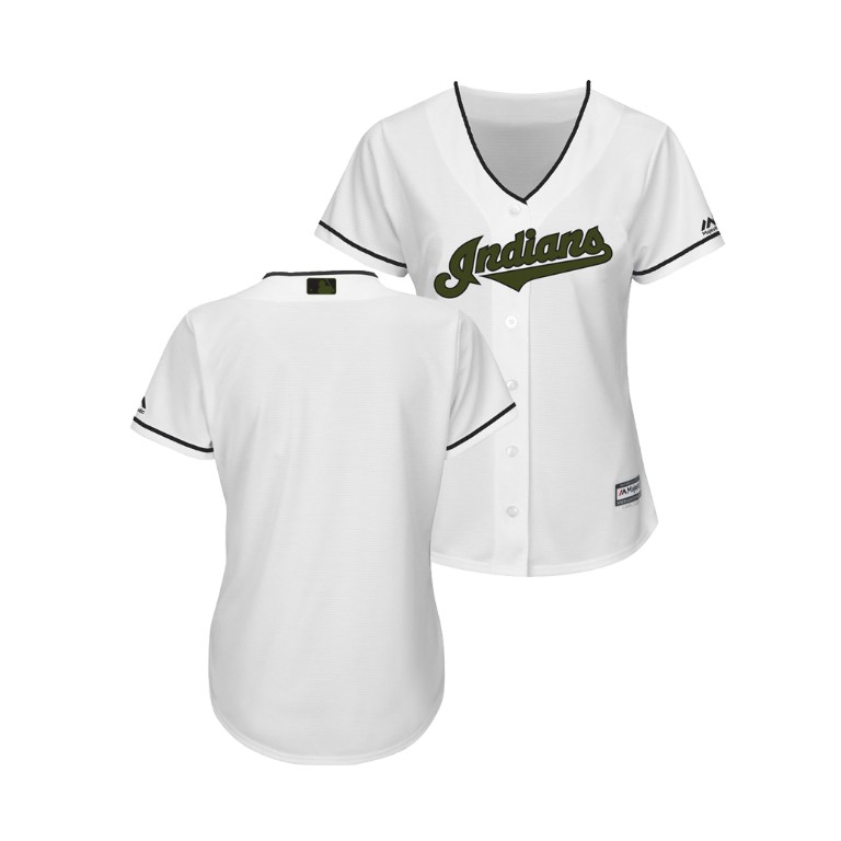 WOMEN - Cleveland Indians White Cool Base Jersey 2018 Memorial Day WOMEN - Cleveland Indians White Cool Base Jersey 2018 Memorial Day