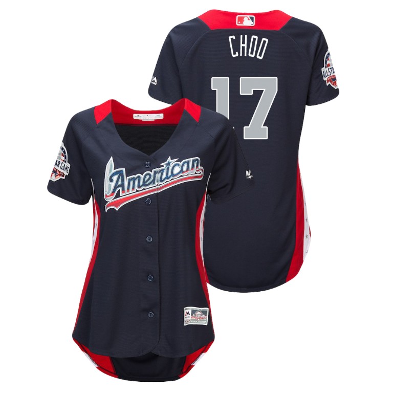 WOMEN - American League #17 Shin-Soo Choo 2018 MLB All-Star Navy Home Run Derby Jersey