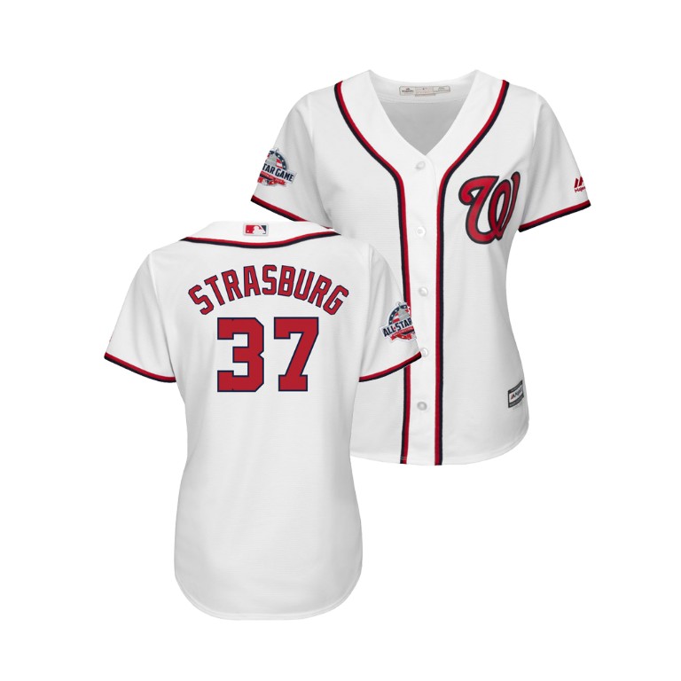 WOMEN - Washington Nationals White #37 Stephen Strasburg Cool Base Jersey 2018 All-Star Game WOMEN - Washington Nationals White #37 Stephen Strasburg Cool Base Jersey 2018 All-Star Game