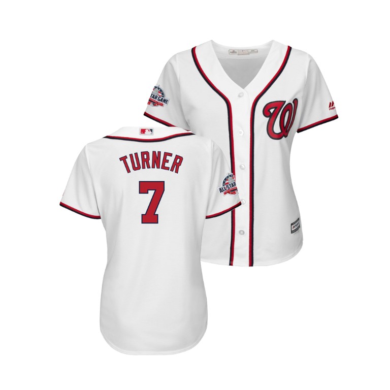 WOMEN - Washington Nationals White #7 Trea Turner Cool Base Jersey 2018 All-Star Game WOMEN - Washington Nationals White #7 Trea Turner Cool Base Jersey 2018 All-Star Game