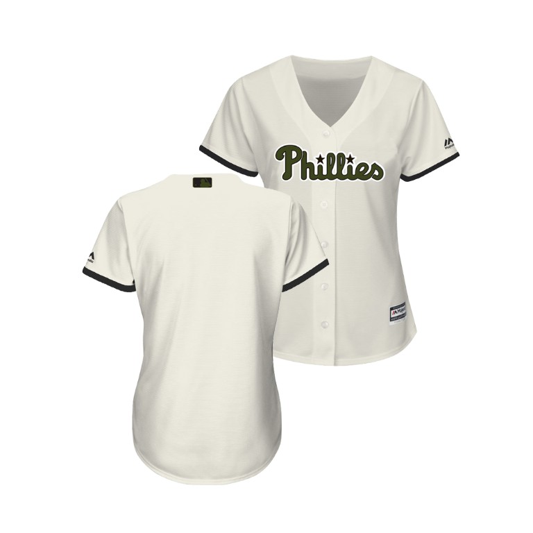 WOMEN - Philadelphia Phillies Cream Cool Base Jersey 2018 Memorial Day WOMEN - Philadelphia Phillies Cream Cool Base Jersey 2018 Memorial Day