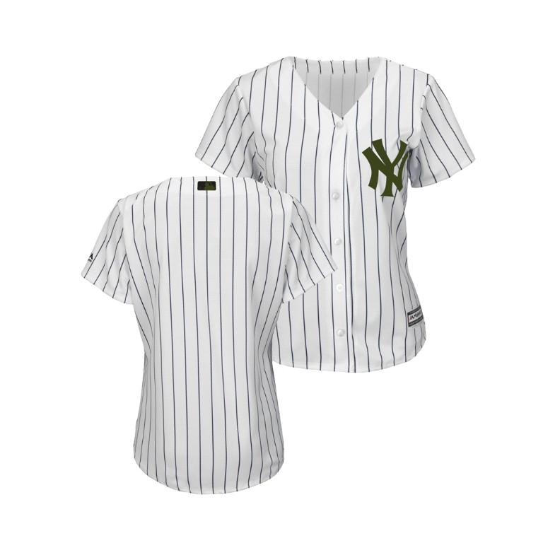 WOMEN - New York Yankees White Cool Base Jersey 2018 Memorial Day