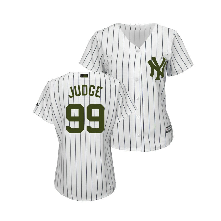 WOMEN - New York Yankees White #99 Aaron Judge Cool Base Jersey 2018 Memorial Day WOMEN - New York Yankees White #99 Aaron Judge Cool Base Jersey 2018 Memorial Day