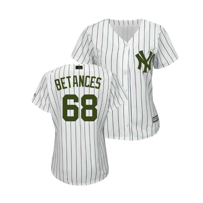 WOMEN - New York Yankees White #68 Dellin Betances Cool Base Jersey 2018 Memorial Day