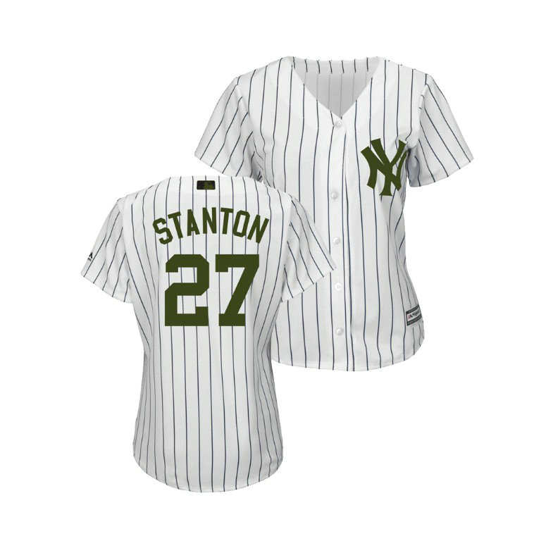 WOMEN - New York Yankees White #27 Giancarlo Stanton Cool Base Jersey 2018 Memorial Day WOMEN - New York Yankees White #27 Giancarlo Stanton Cool Base Jersey 2018 Memorial Day