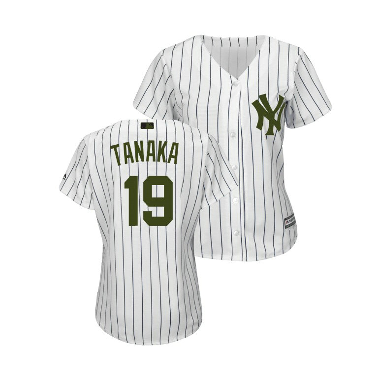 WOMEN - New York Yankees White #19 Masahiro Tanaka Cool Base Jersey 2018 Memorial Day WOMEN - New York Yankees White #19 Masahiro Tanaka Cool Base Jersey 2018 Memorial Day