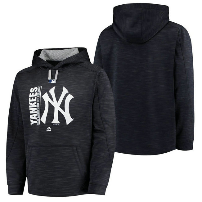 Yankees Authentic Collection Team Icon Streak Fleece Navy Pullover Hoodie