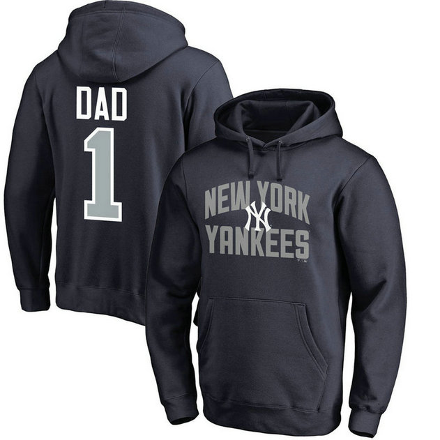 New York Yankees Father's Day Navy #1 Dad Player Pullover Hoodie New York Yankees Father's Day Navy #1 Dad Player Pullover Hoodie